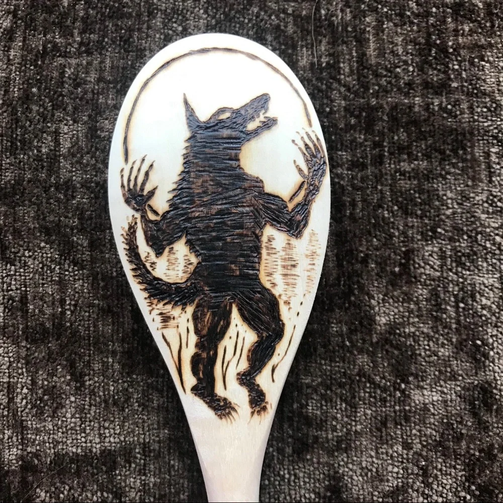 Warewolf Artisan burned wooden spoon hand crafted